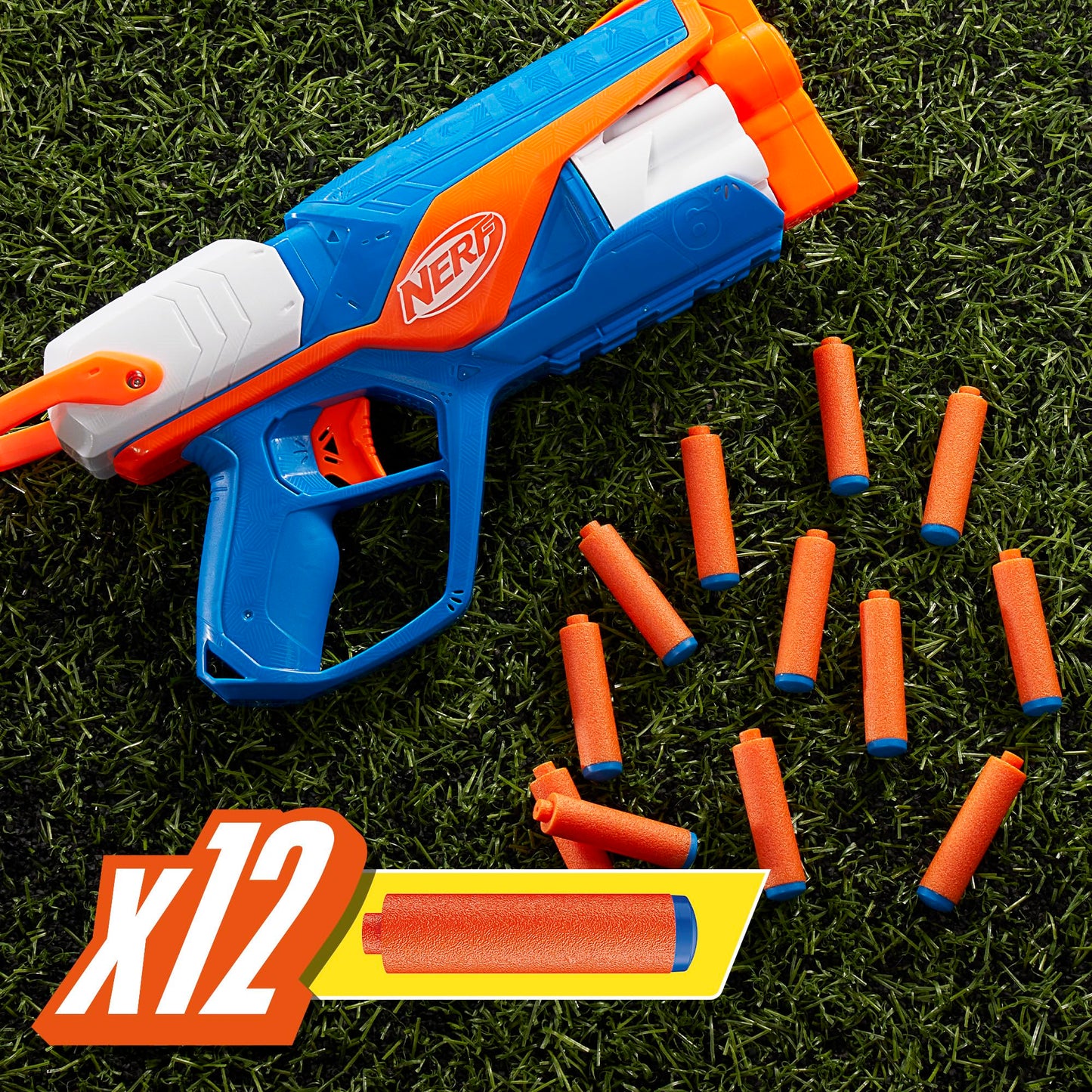 NERF N Series Agility Blaster – 6-Dart Drum, 12 N1 Darts, Portable Outdoor Foam Action