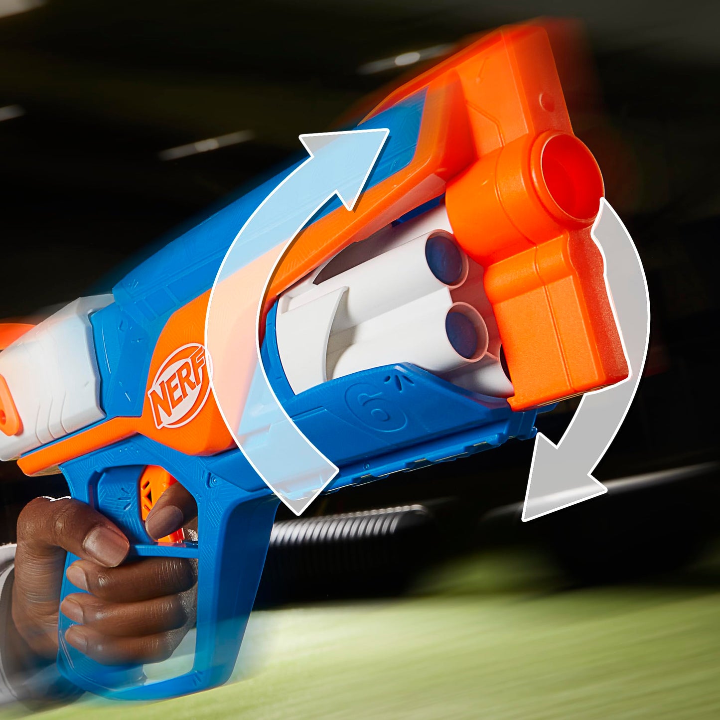 NERF N Series Agility Blaster – 6-Dart Drum, 12 N1 Darts, Portable Outdoor Foam Action