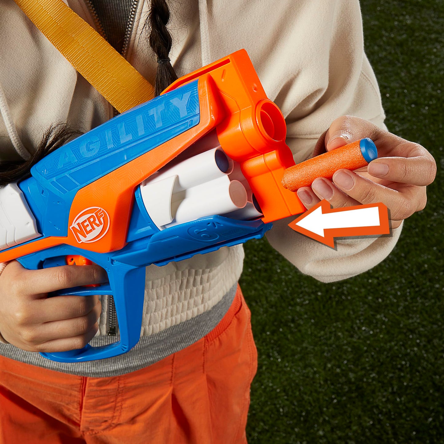 NERF N Series Agility Blaster – 6-Dart Drum, 12 N1 Darts, Portable Outdoor Foam Action