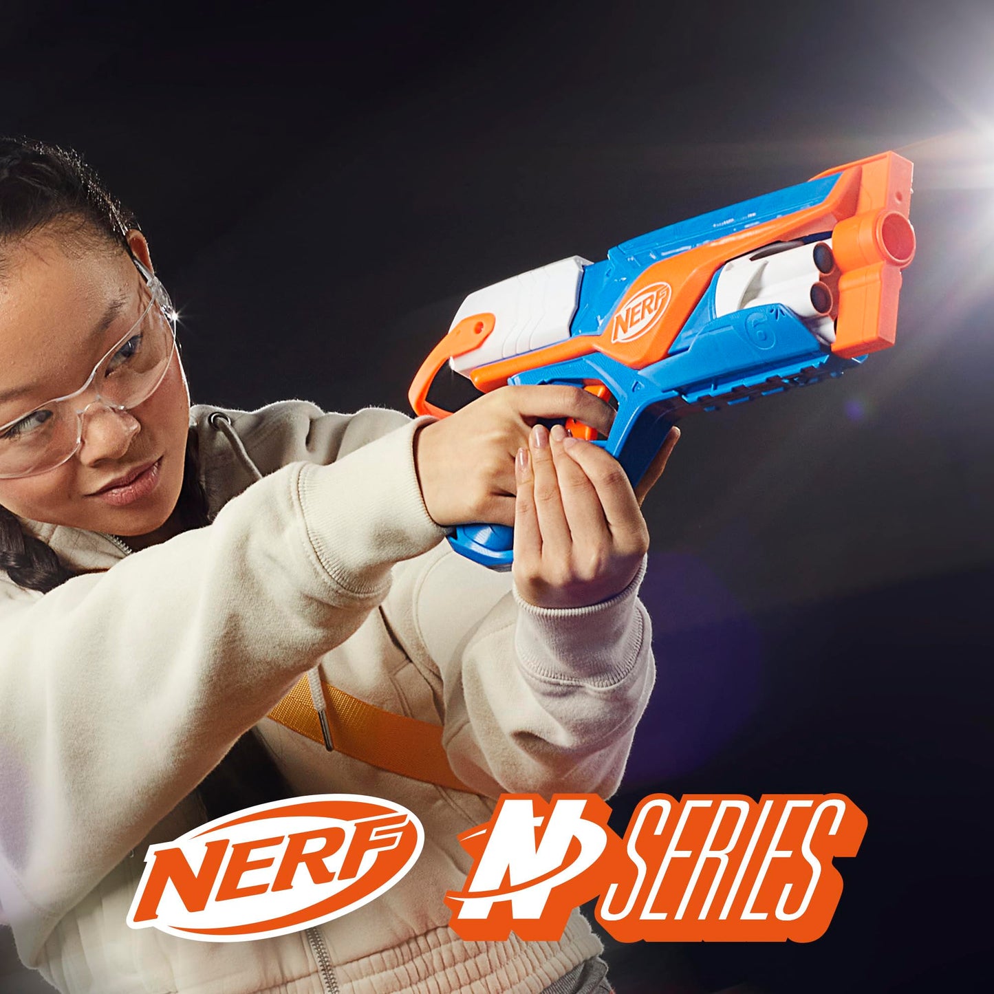 NERF N Series Agility Blaster – 6-Dart Drum, 12 N1 Darts, Portable Outdoor Foam Action