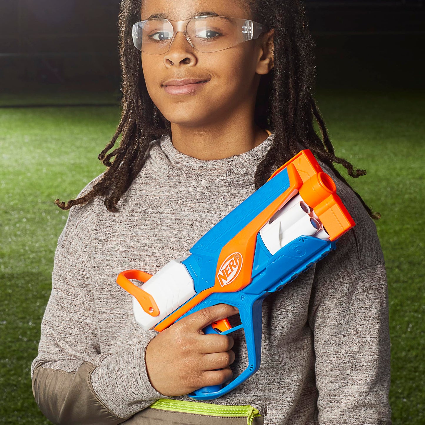 NERF N Series Agility Blaster – 6-Dart Drum, 12 N1 Darts, Portable Outdoor Foam Action
