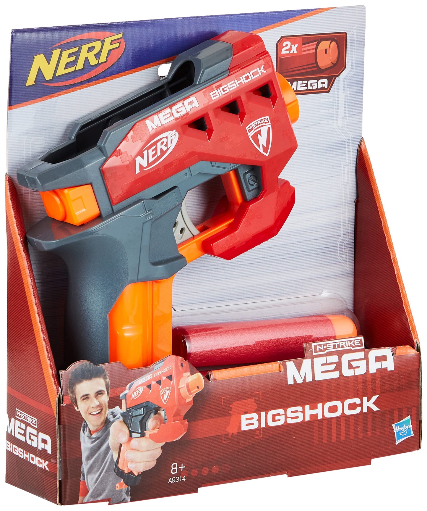 Nerf N-Strike Mega BigShock Blaster – One-Hand Power, Mega Darts