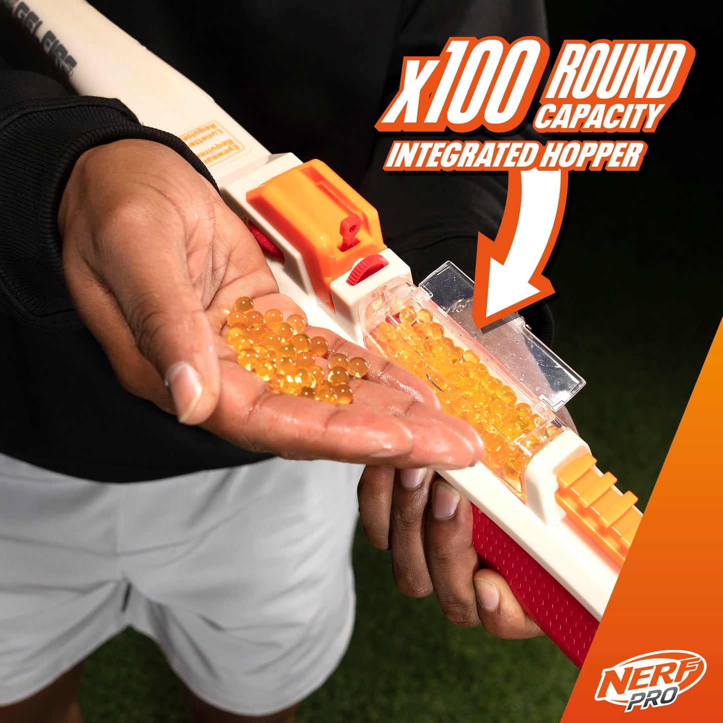 Nerf Pro Gelfire Ghost Bolt Action Blaster — Boost Barrel, 5,000 Gel Rounds, 100-Round Hopper | Ages 14+