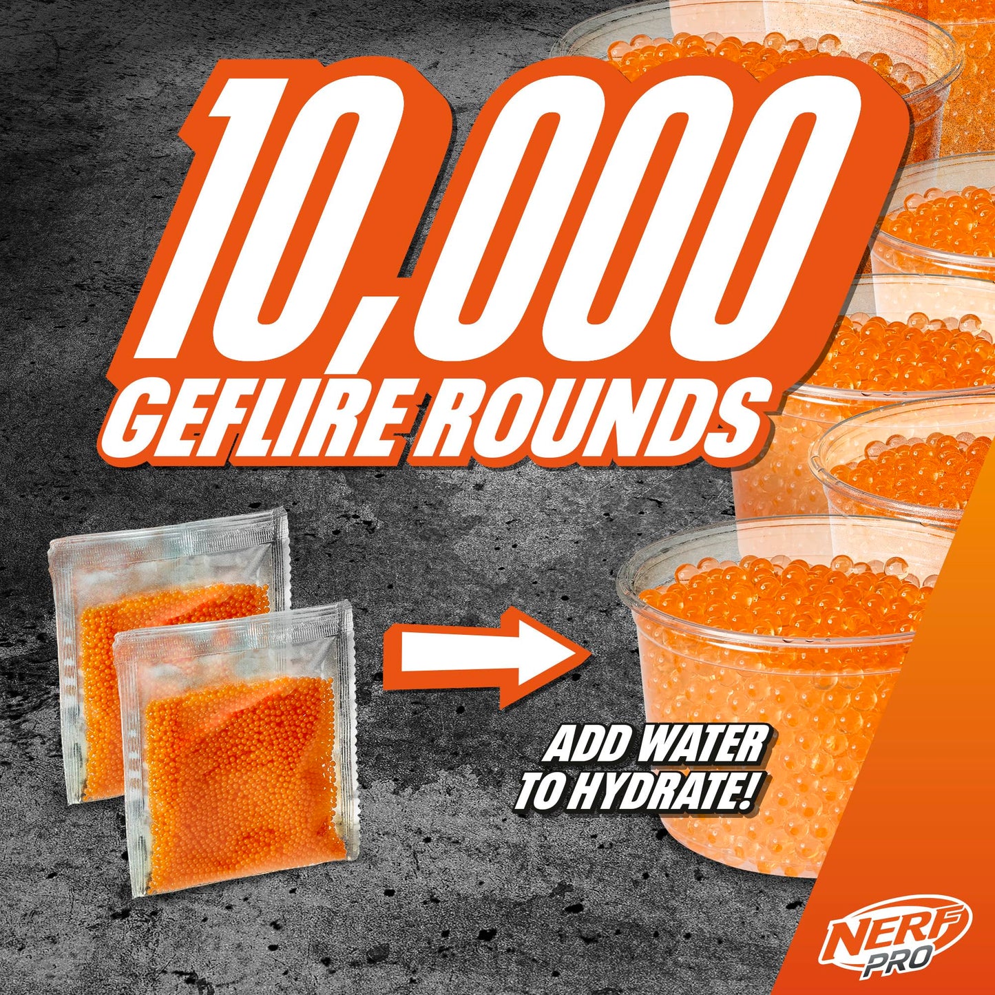 NERF Pro Gelfire Raid Blaster – Fire 5 Rounds per Pull, 800-Round Hopper, 10,000 Gel Rounds