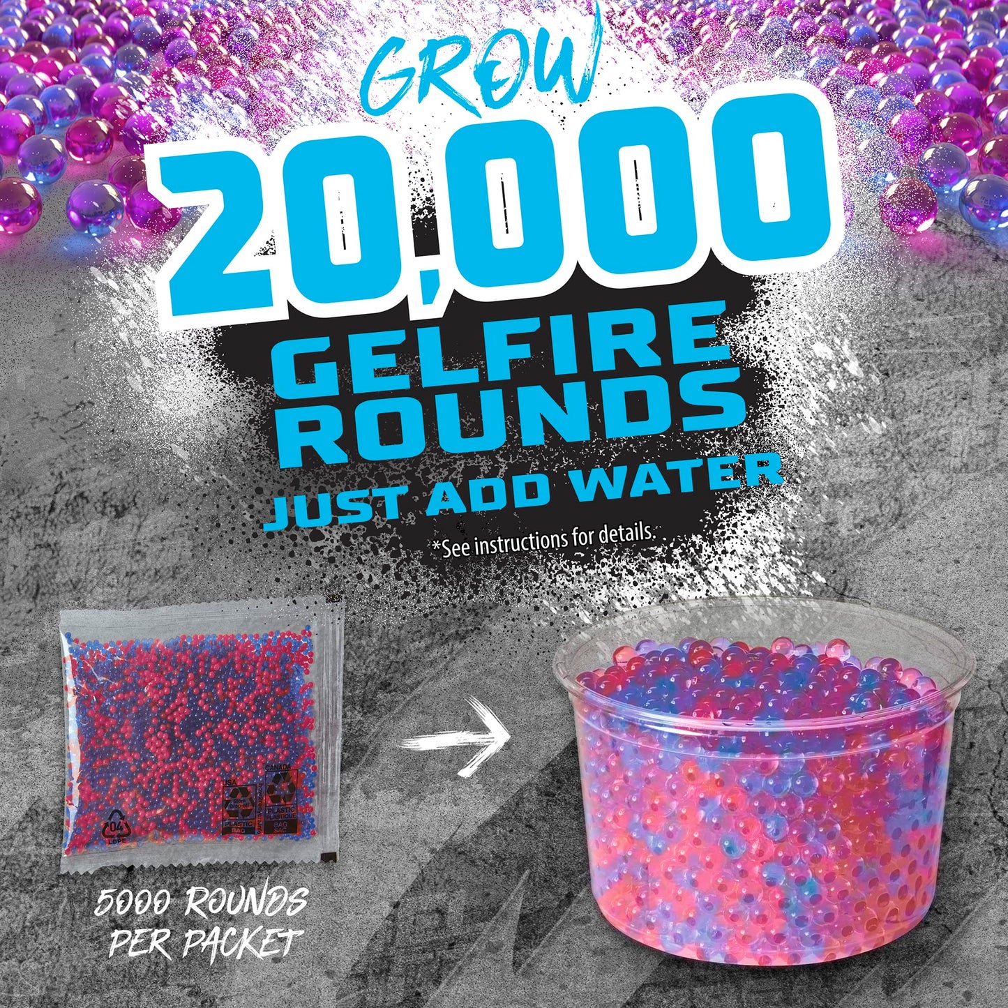 NERF Pro Gelfire X MrBeast Full Auto Blaster — 20,000 Dehydrated Rounds, 300-Round Hopper | Nerf