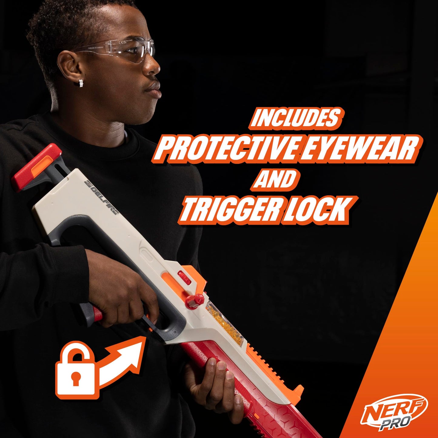 Nerf Pro Gelfire Ghost Bolt Action Blaster — Boost Barrel, 5,000 Gel Rounds, 100-Round Hopper | Ages 14+