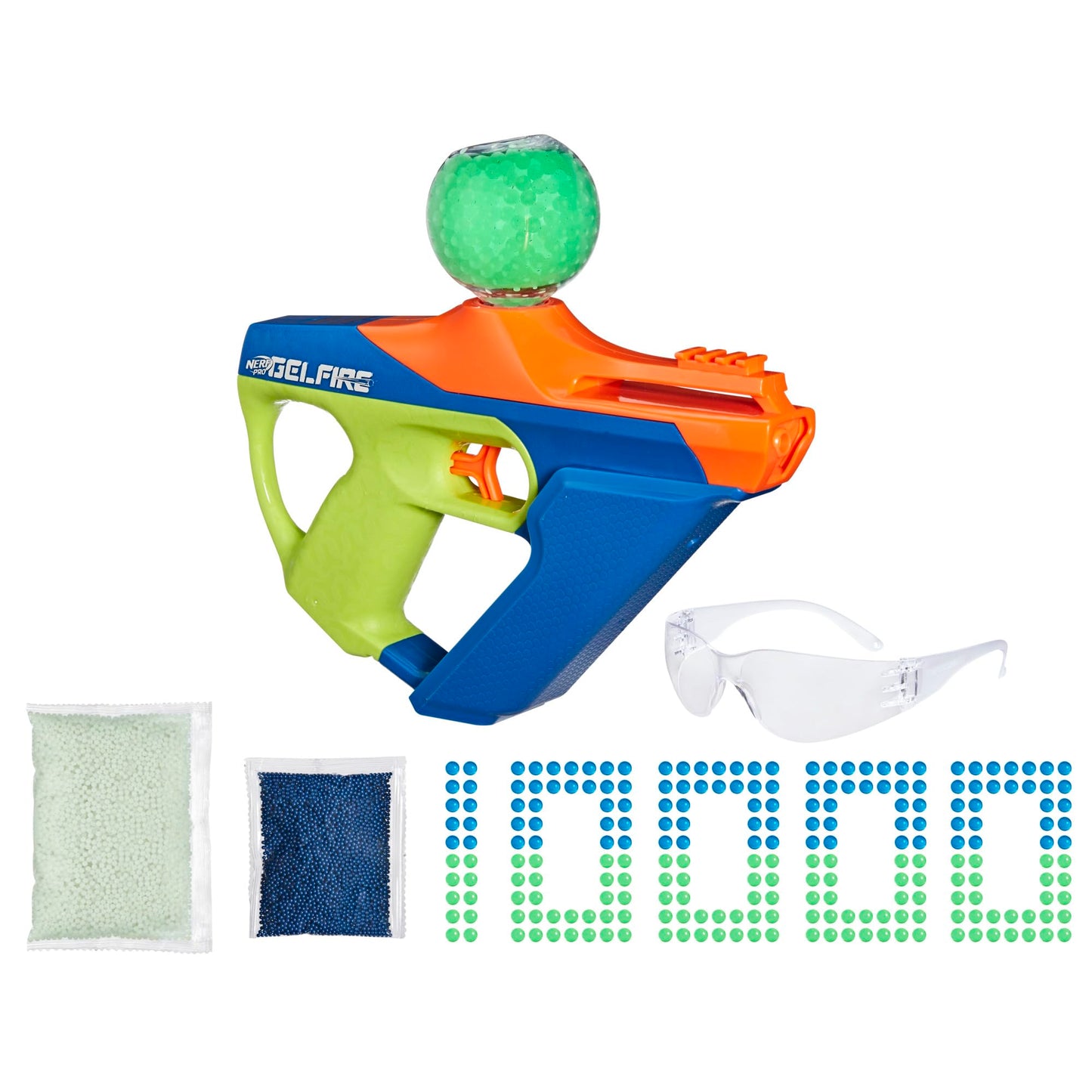 Nerf Pro Gelfire Nightfall Uproar Full Auto Blaster – 150 FPS, Glow Rounds, 10,000 Rounds