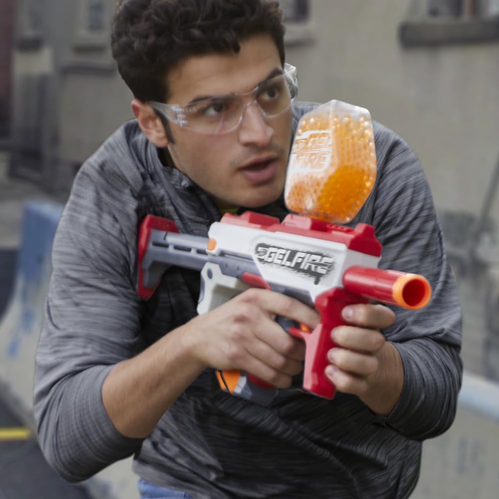 Nerf Pro Gelfire Mythic Full Auto Blaster – 10,000 Rounds, 800-Hopper, Rechargeable Battery