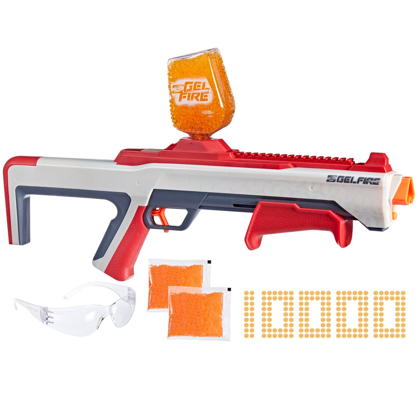 NERF Pro Gelfire Raid Blaster – Fire 5 Rounds per Pull, 800-Round Hopper, 10,000 Gel Rounds