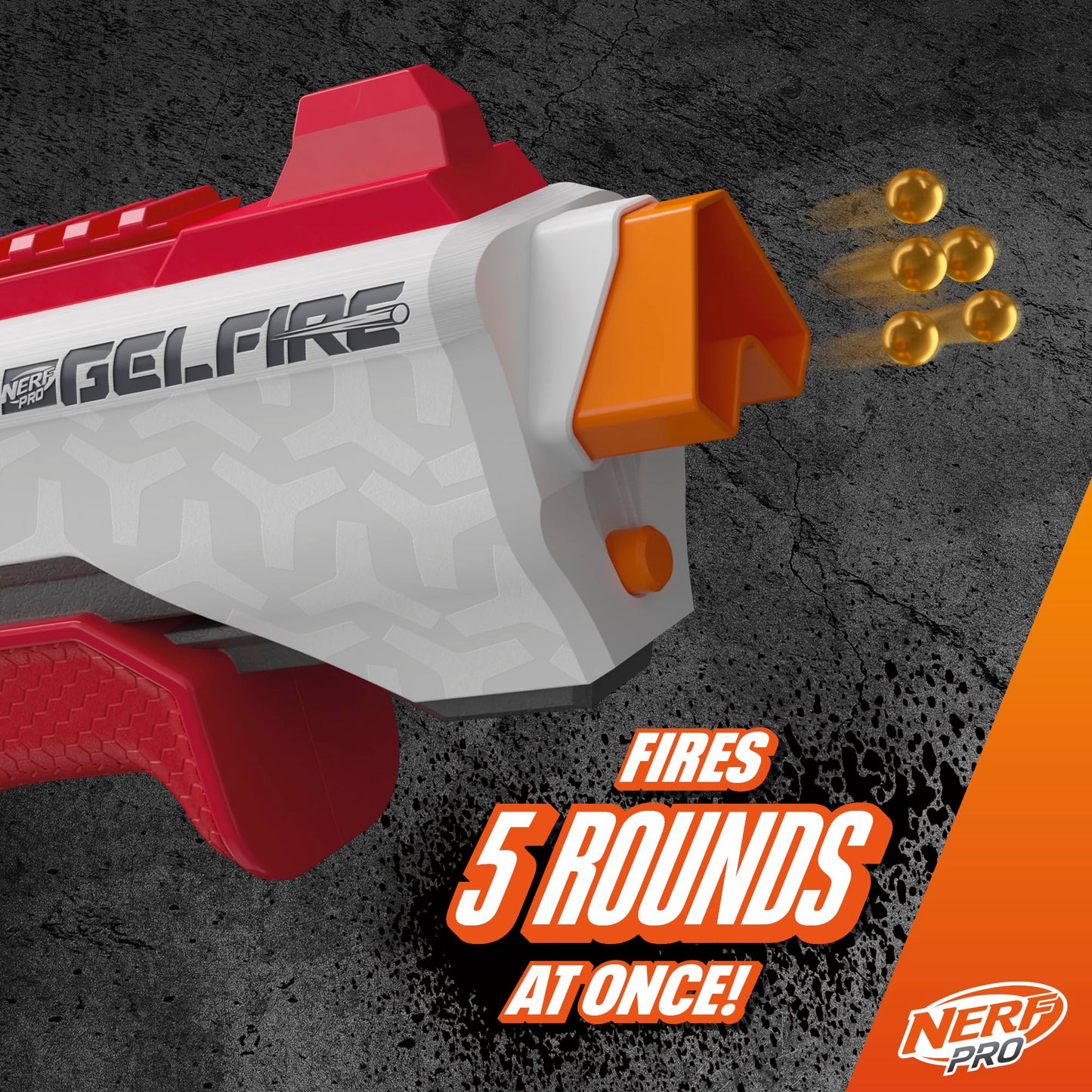 NERF Pro Gelfire Raid Blaster – Fire 5 Rounds per Pull, 800-Round Hopper, 10,000 Gel Rounds
