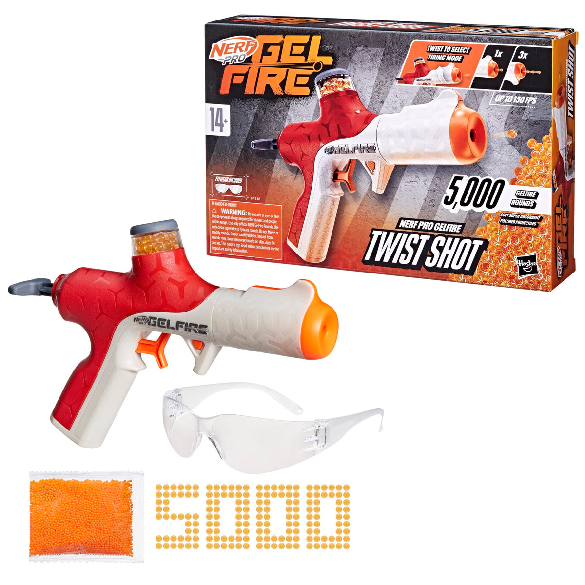 Nerf Pro Gelfire Twist Shot Blaster – 150 FPS, 5,000 Hydrated GelRounds