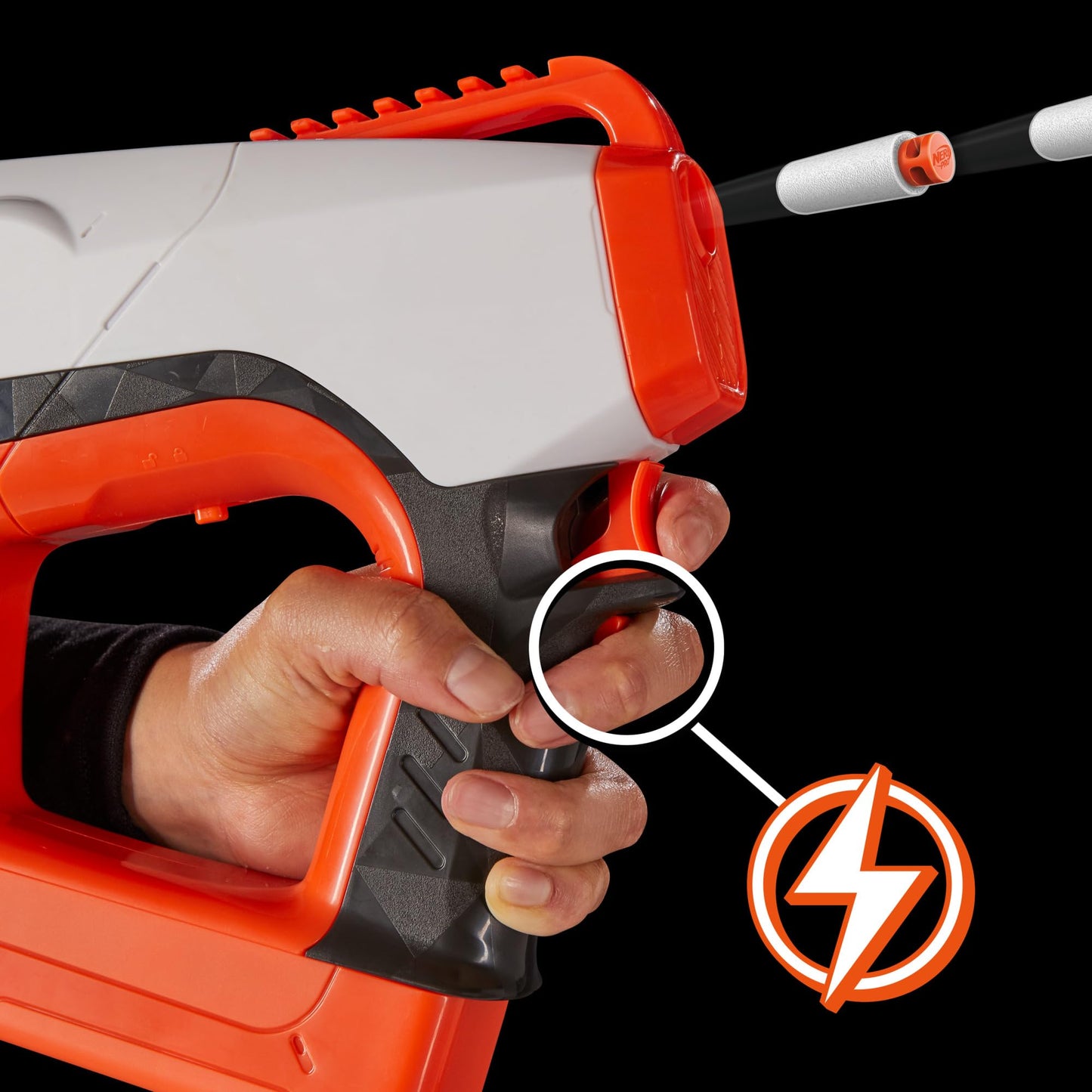 Nerf Pro Sender Half-Length Semi-Auto Dart Blaster — 150 FPS, 15-Dart Magazine