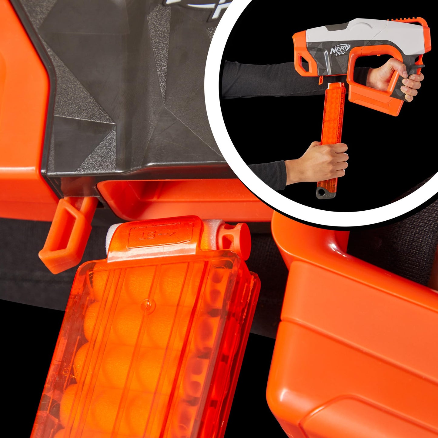 Nerf Pro Sender Half-Length Semi-Auto Dart Blaster — 150 FPS, 15-Dart Magazine