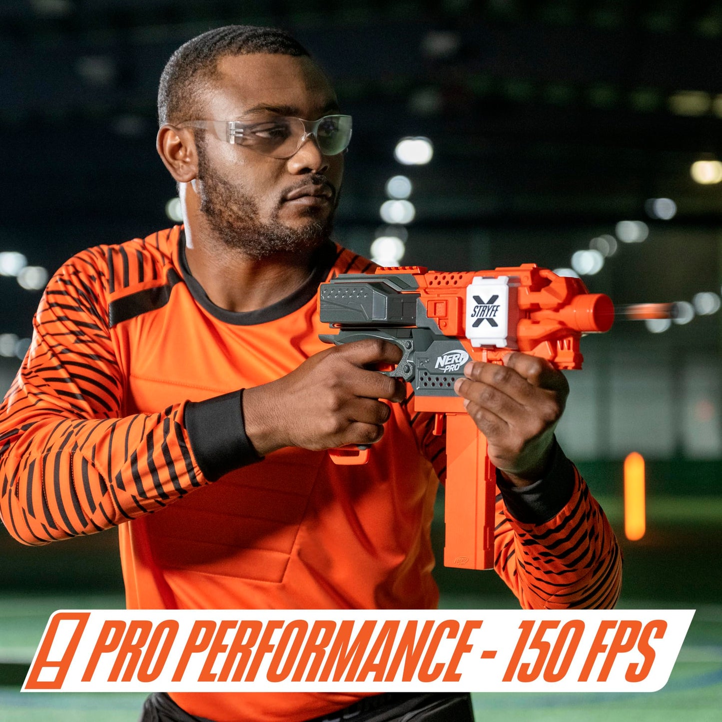 NERF Pro Stryfe X Semi-Auto Blaster – 150 FPS, LiPo Battery, 30 AccuStrike Darts, 15-Dart Magazine | Ages 14+ | Amazon Exclusive