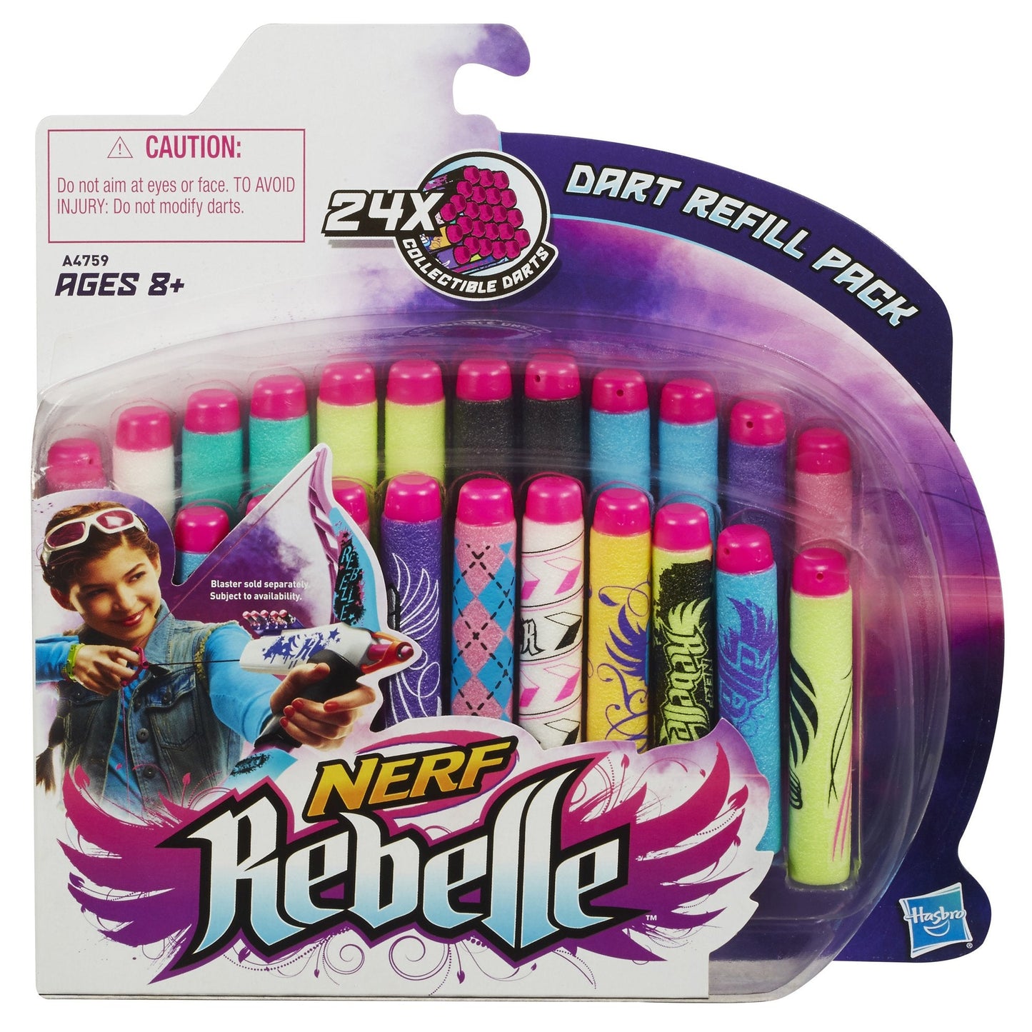 Nerf Rebelle Secrets and Spies Dart Refill Pack – 24 Darts, 12 Colors