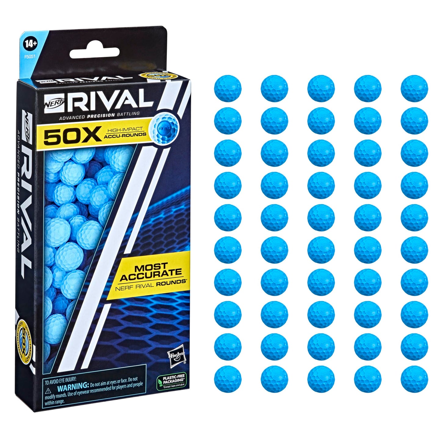 Nerf Rival 50 Accu-Round Refill Pack – Enhanced Flight, Quick Reloads