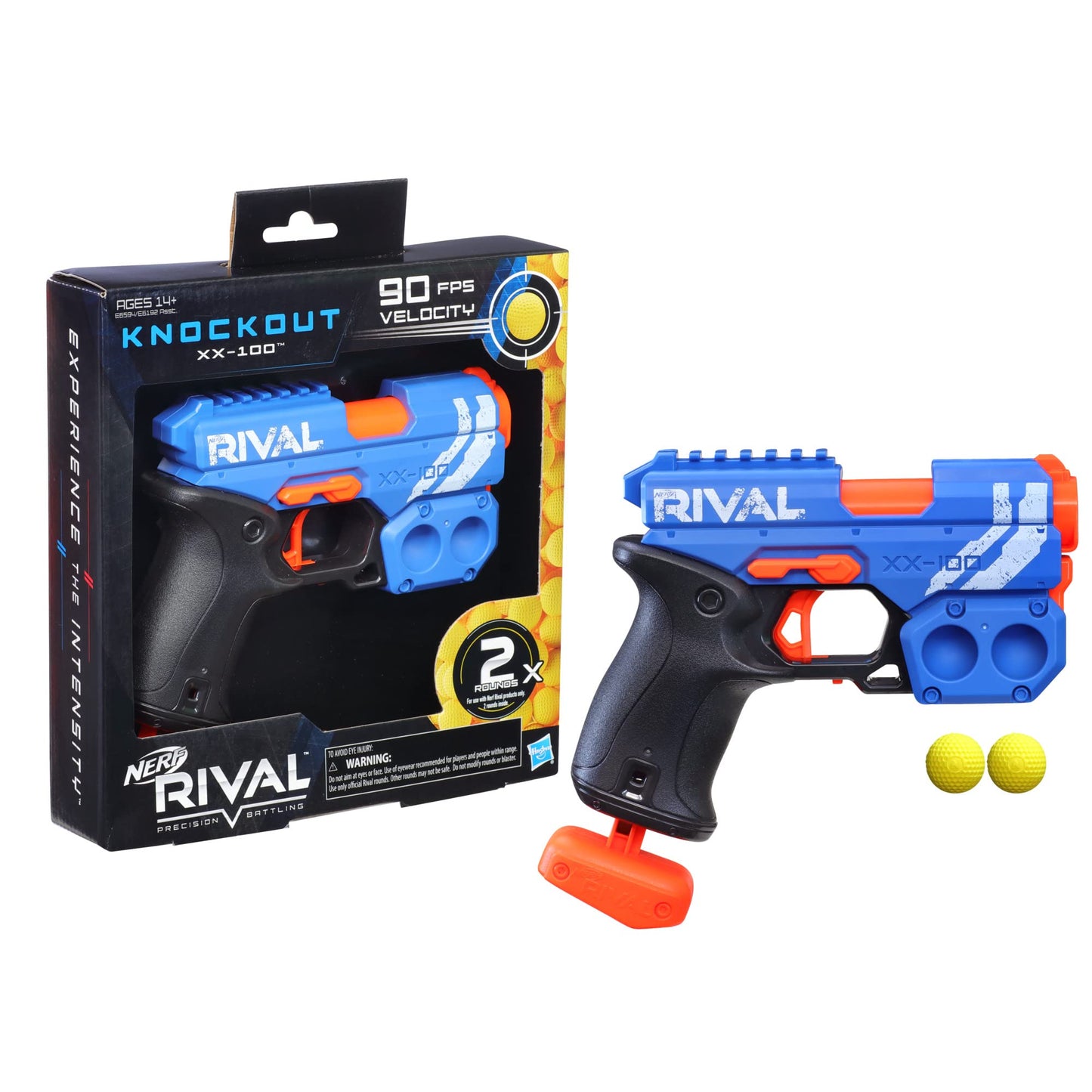 Nerf Rival Knockout XX-100 Blaster - Breech Load, 90 FPS, Team Blue