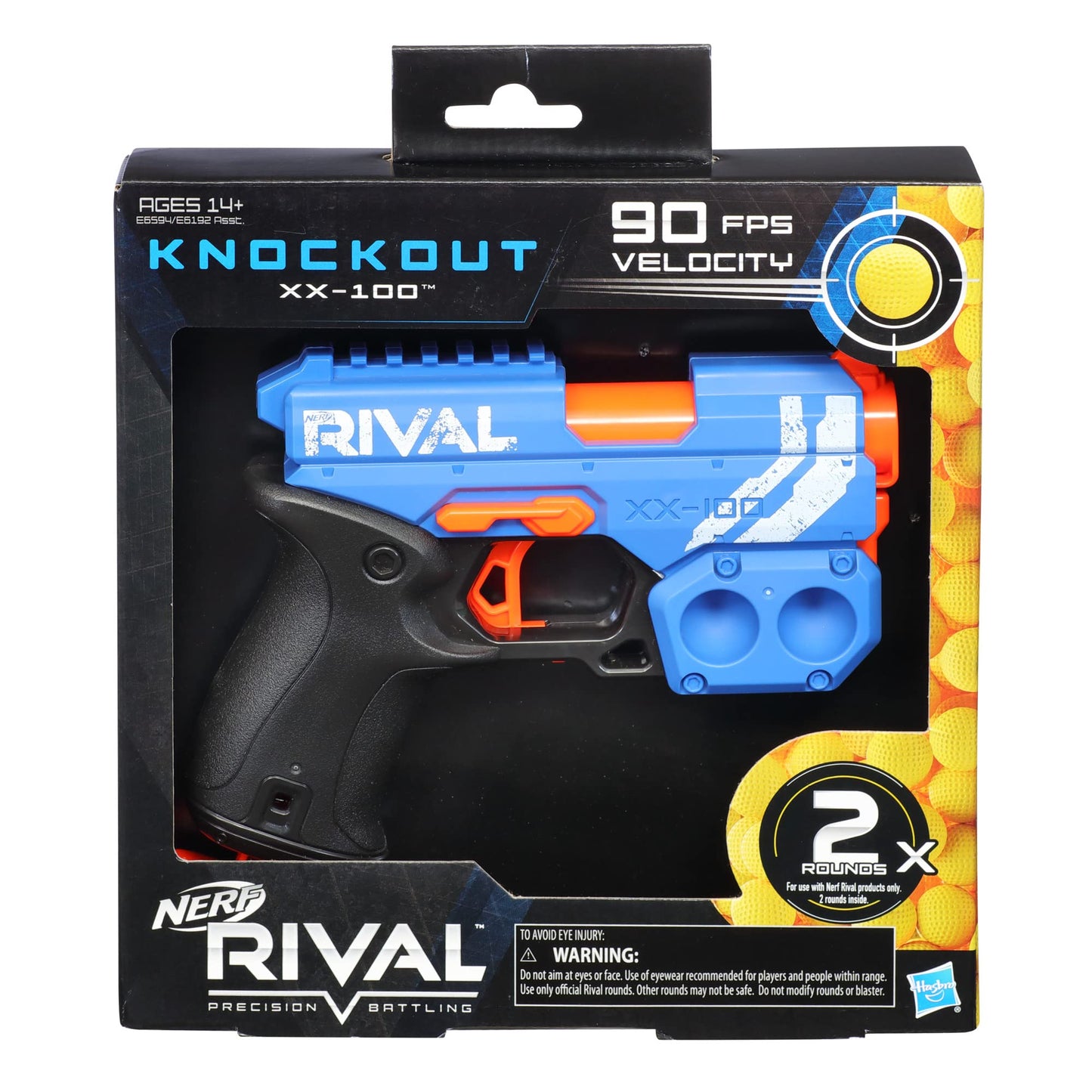 Nerf Rival Knockout XX-100 Blaster - Breech Load, 90 FPS, Team Blue