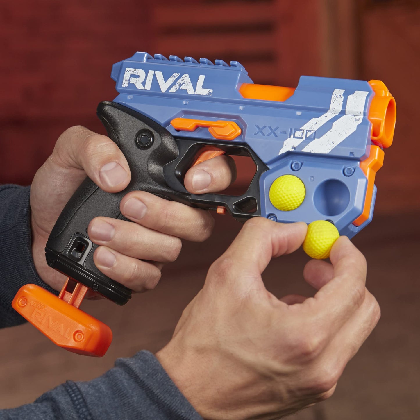 Nerf Rival Knockout XX-100 Blaster - Breech Load, 90 FPS, Team Blue