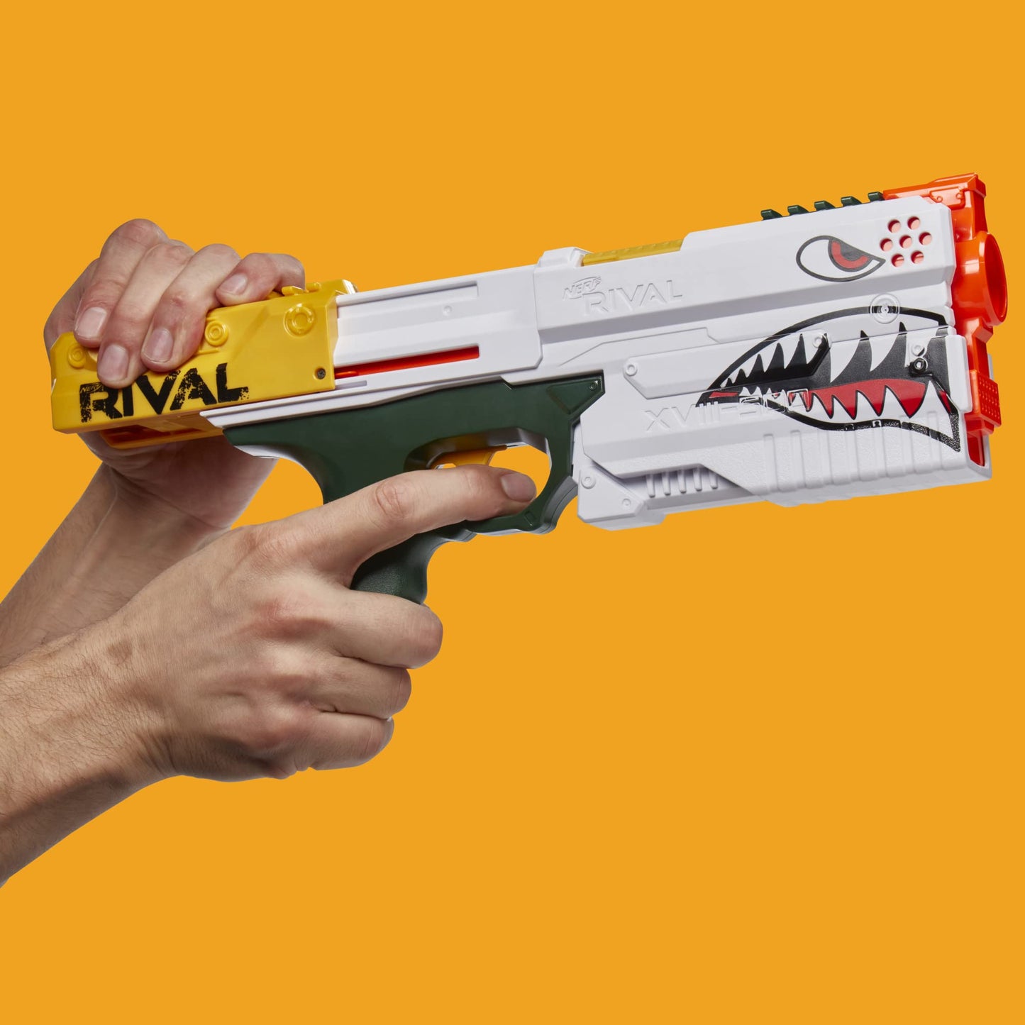 NERF Rival Kronos XVIII-500 Blaster – Breech-Load, 90 FPS, Amazon Exclusive White Design