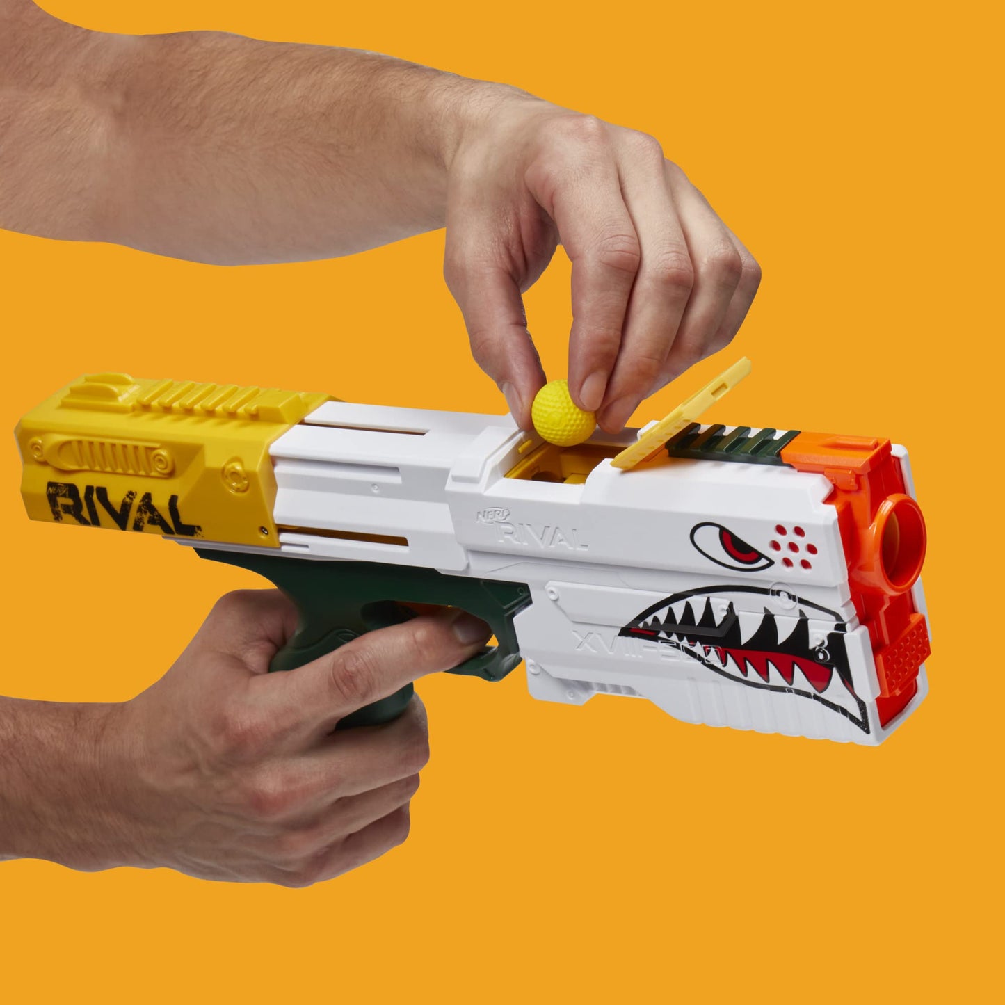 NERF Rival Kronos XVIII-500 Blaster – Breech-Load, 90 FPS, Amazon Exclusive White Design