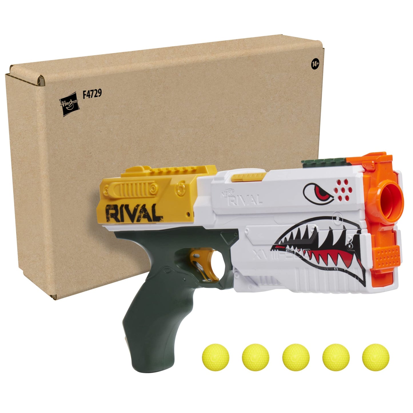 NERF Rival Kronos XVIII-500 Blaster – Breech-Load, 90 FPS, Amazon Exclusive White Design