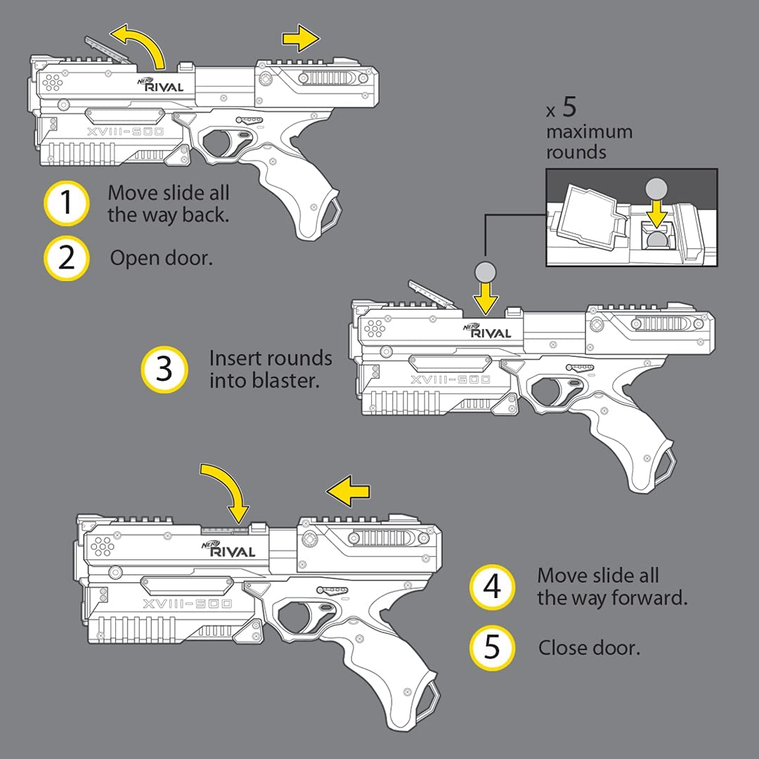 NERF Rival Kronos XVIII-500 Blaster – Breech-Load, 90 FPS, Amazon Exclusive White Design