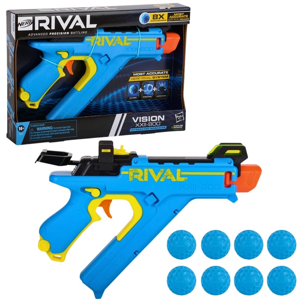 NERF Rival Vision XXII-800 Blaster - Most Accurate Rival System with 8-Round Magazine