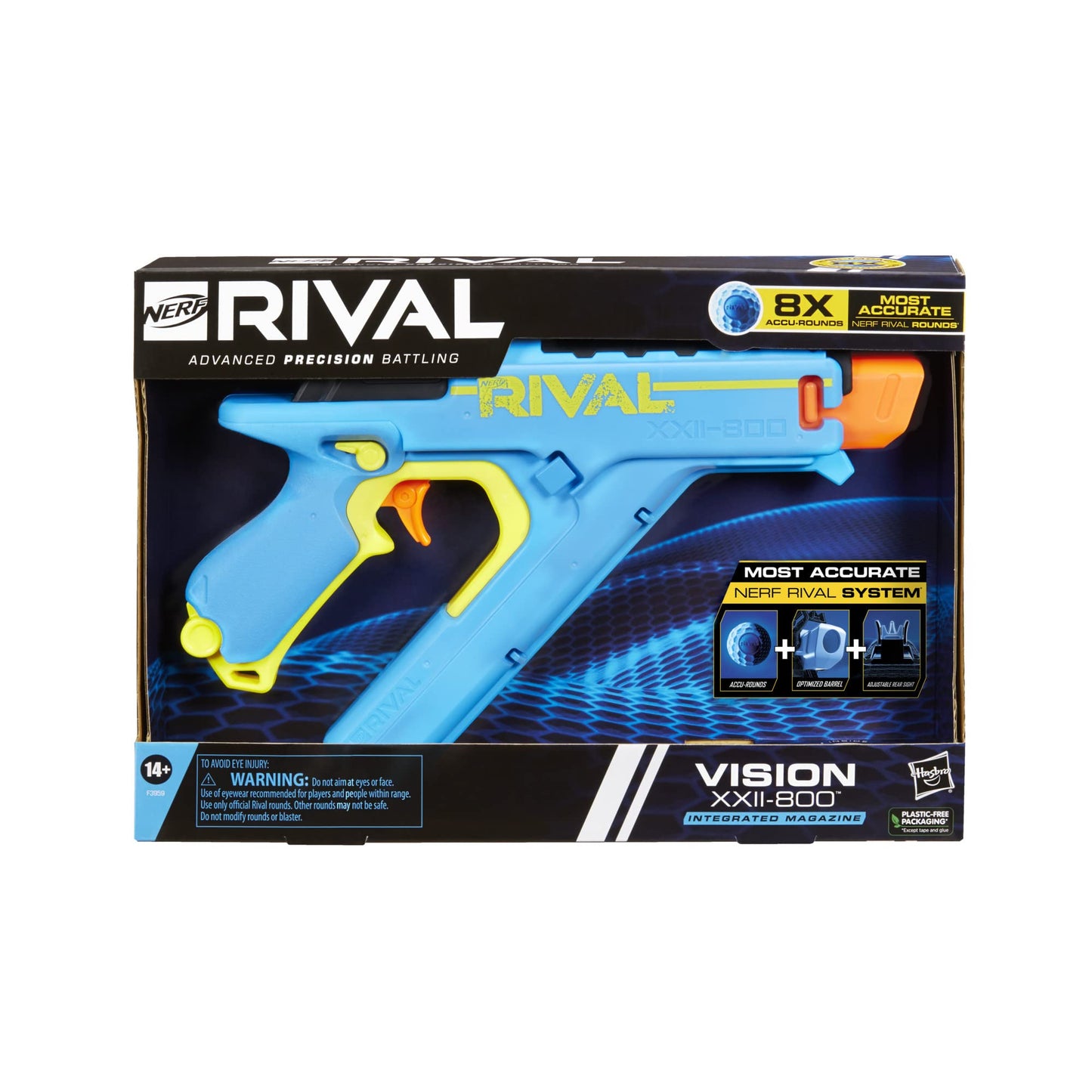 NERF Rival Vision XXII-800 Blaster - Most Accurate Rival System with 8-Round Magazine