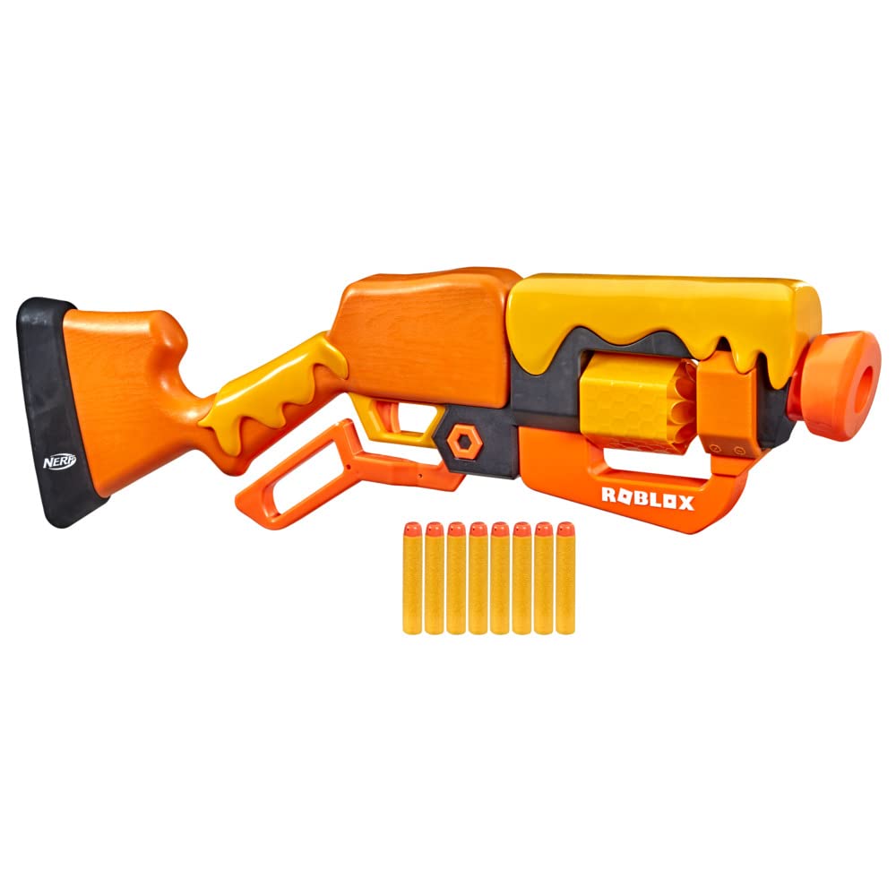 Nerf Roblox Adopt Me!: Bees! Blaster — Lever Action, 8-Dart Drum + Roblox Item Code
