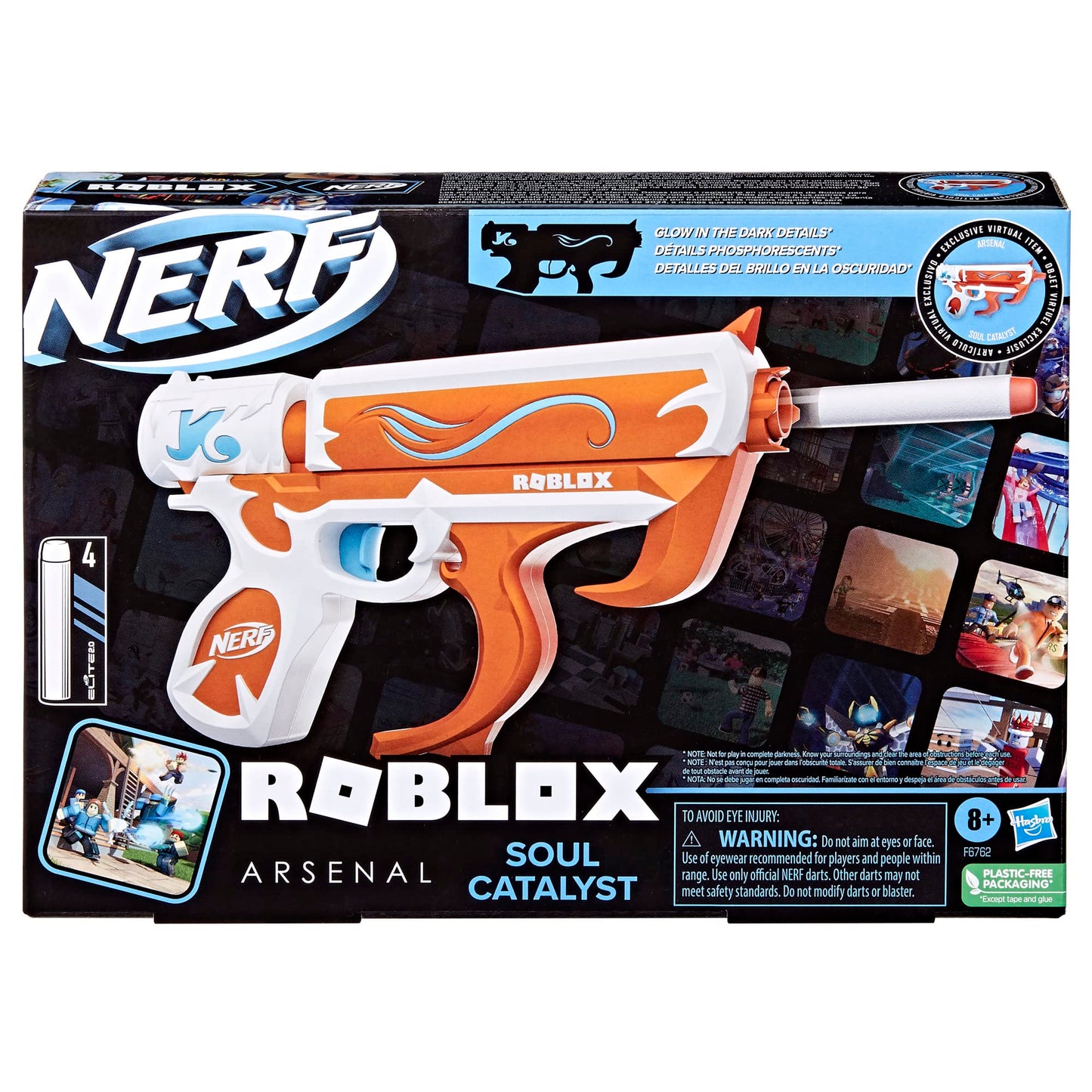 Nerf Roblox Arsenal Soul Catalyst Dart Blaster with Exclusive Roblox Item Code | Outdoor Play