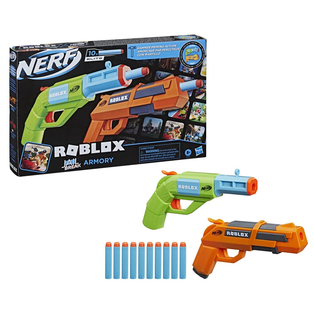 Nerf Roblox Jailbreak Armory 2-Pack – Hammer-Action Blasters + Darts + In-Game Code
