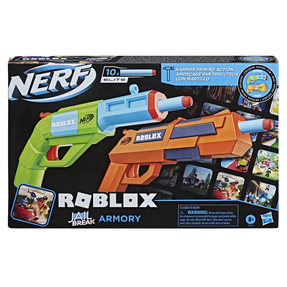 Nerf Roblox Jailbreak Armory 2-Pack – Hammer-Action Blasters + Darts + In-Game Code