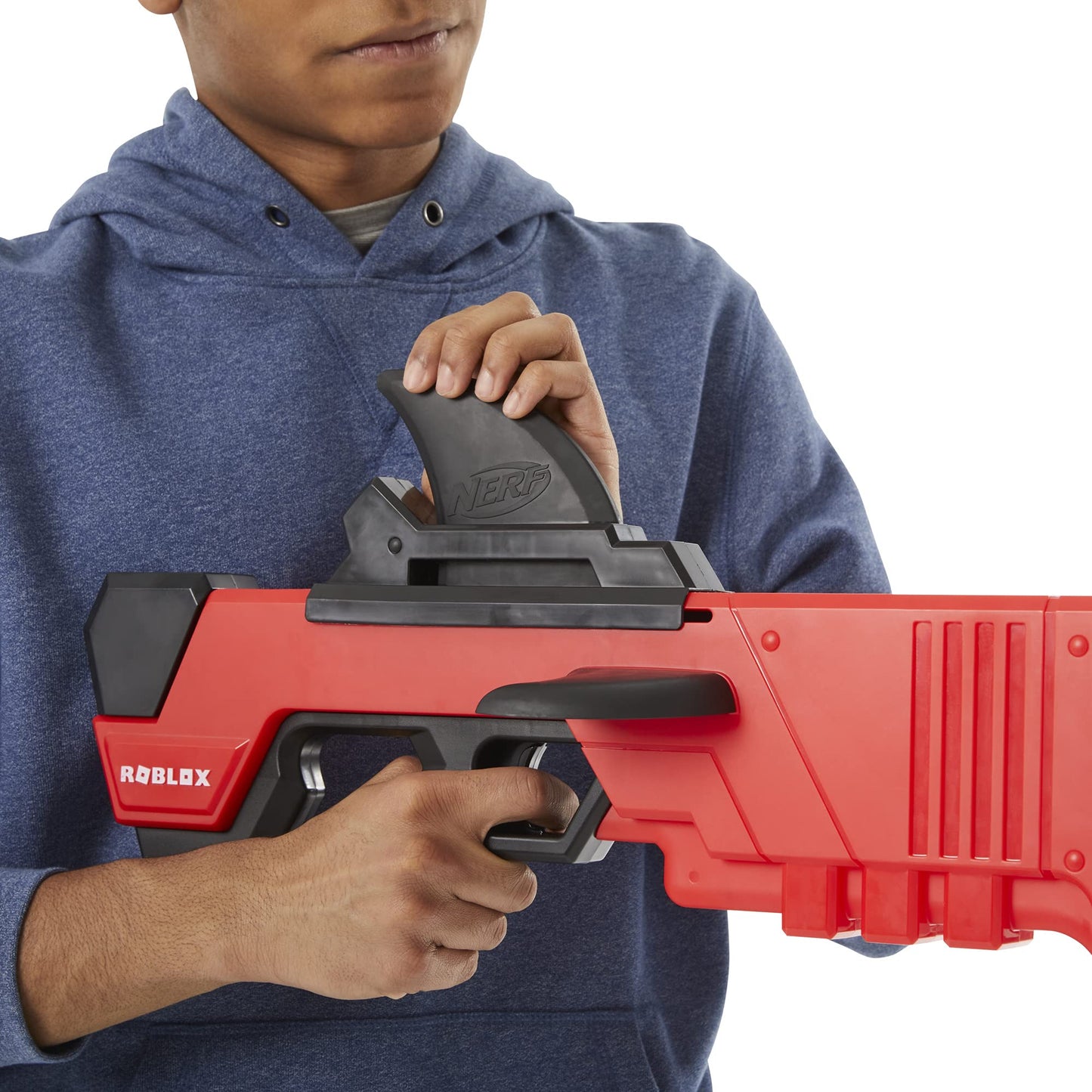 Nerf Roblox MM2 Shark Seeker Dart Blaster — Shark Fin Prime, 3 Mega Darts & Roblox Code