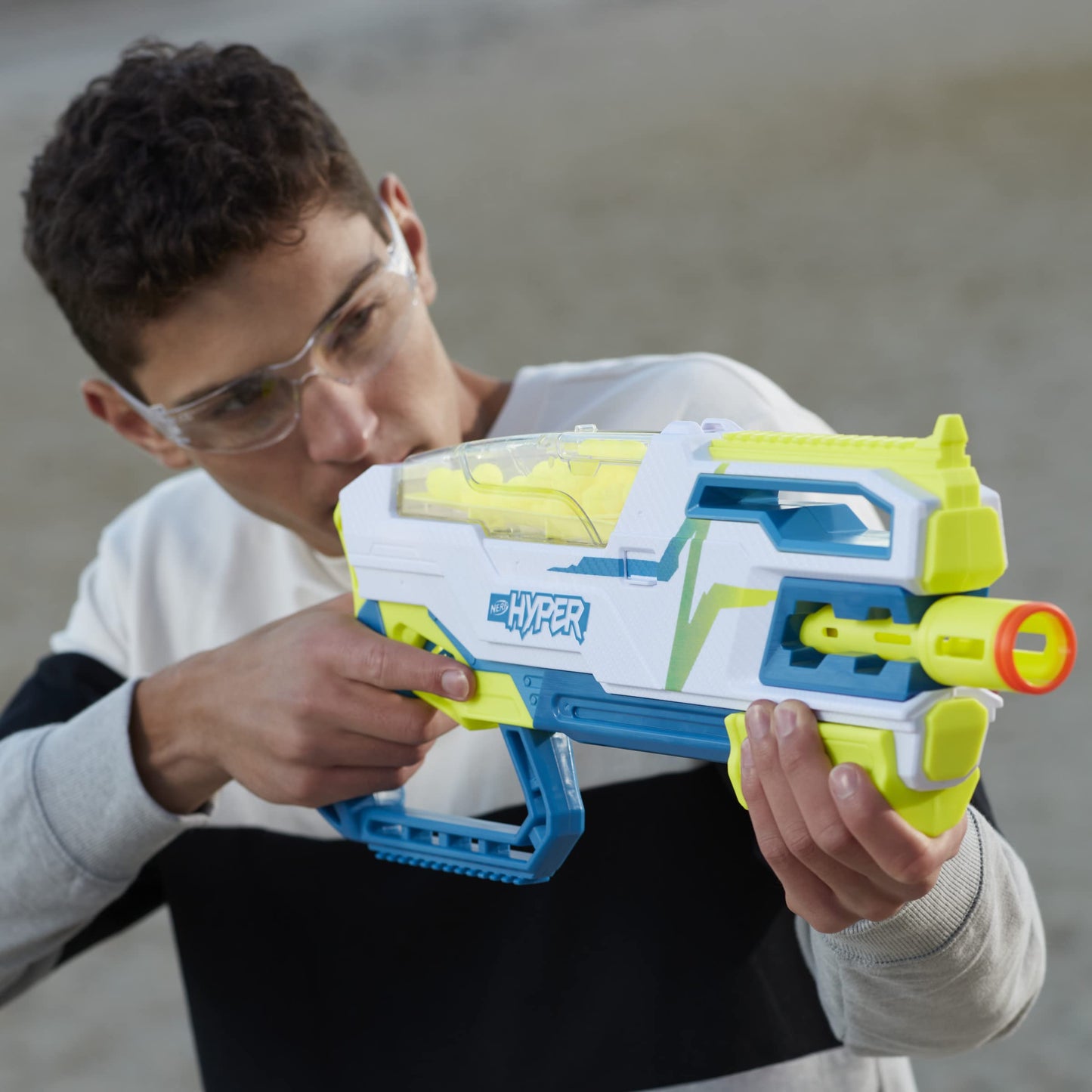 NERF Hyper Siege-50 Bundle — 110 FPS Pump-Action Blaster + Eyewear (Amazon Exclusive)