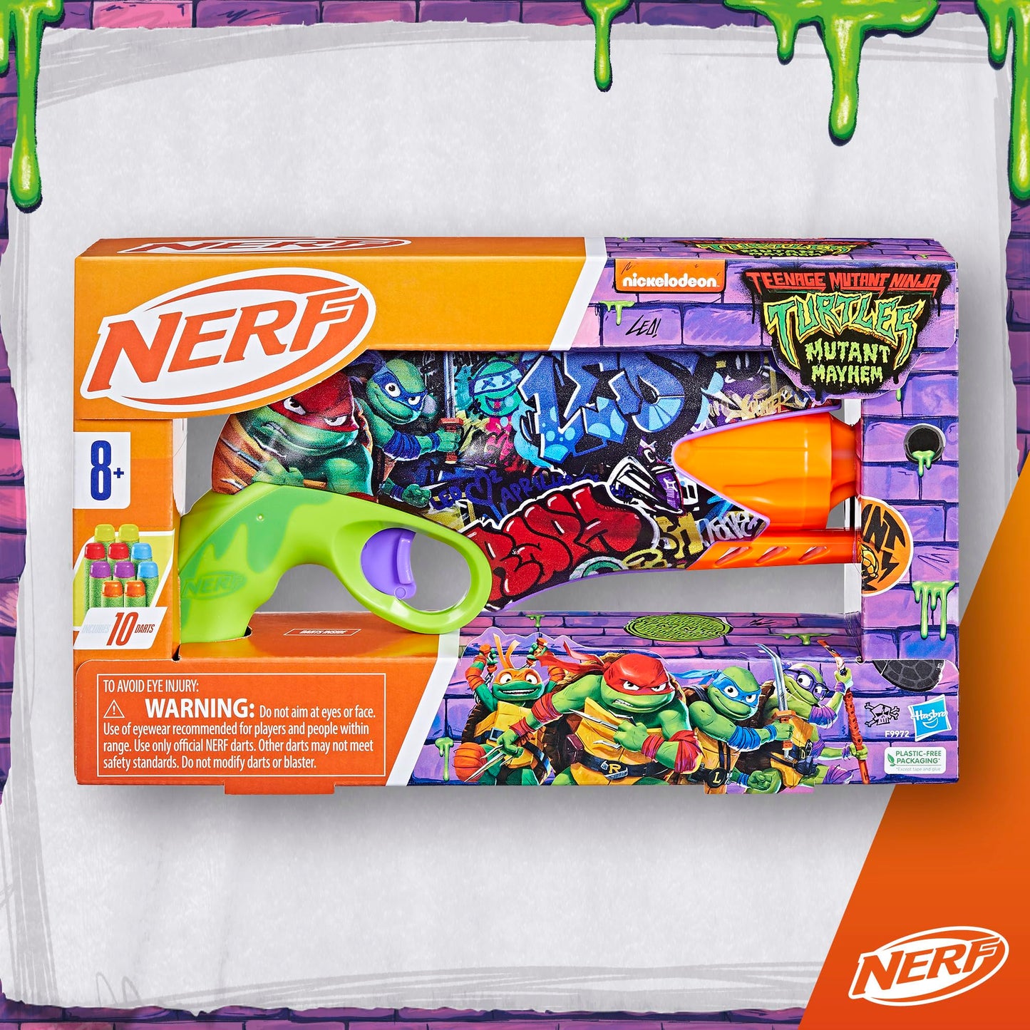 Nerf Teenage Mutant Ninja Turtles Blaster with 5-Dart Barrel – 10 Elite Darts, Ages 8+