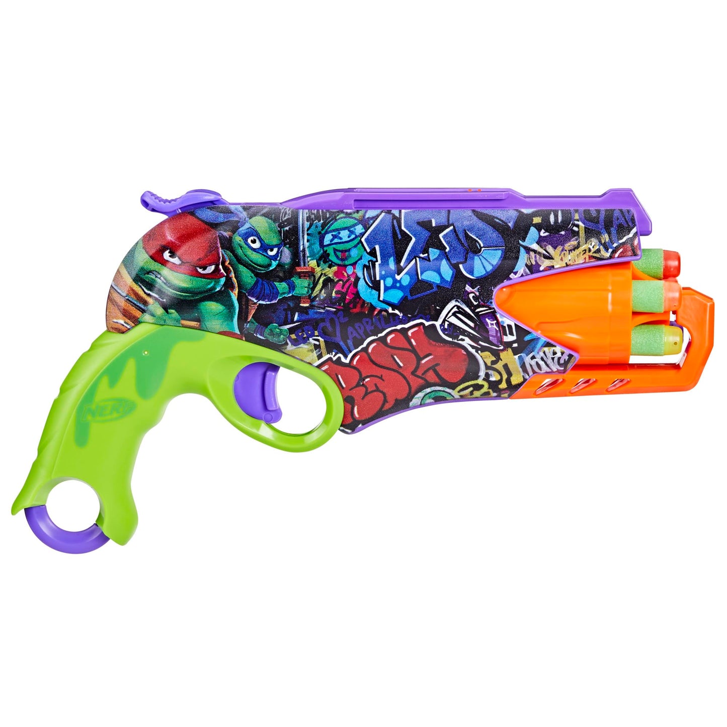 Nerf Teenage Mutant Ninja Turtles Blaster with 5-Dart Barrel – 10 Elite Darts, Ages 8+