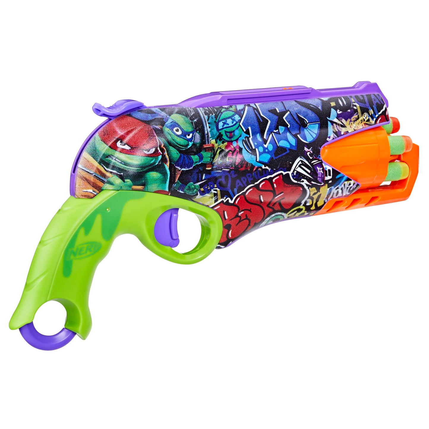 Nerf Teenage Mutant Ninja Turtles Blaster with 5-Dart Barrel – 10 Elite Darts, Ages 8+