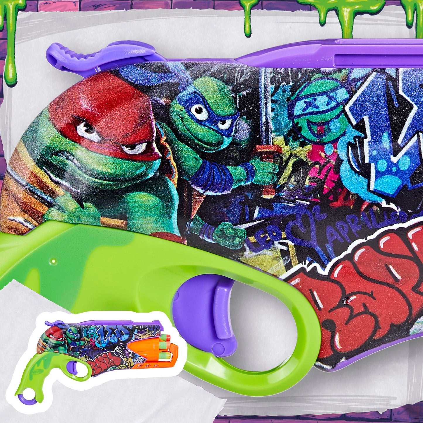 Nerf Teenage Mutant Ninja Turtles Blaster with 5-Dart Barrel – 10 Elite Darts, Ages 8+