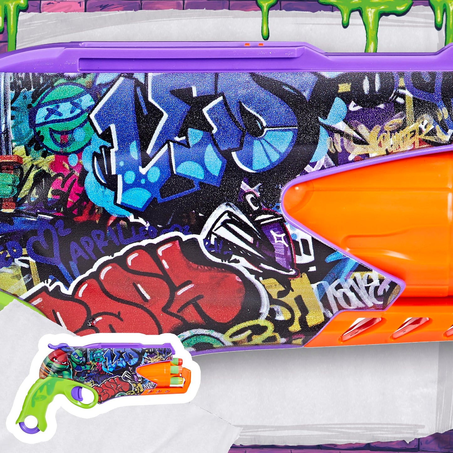 Nerf Teenage Mutant Ninja Turtles Blaster with 5-Dart Barrel – 10 Elite Darts, Ages 8+
