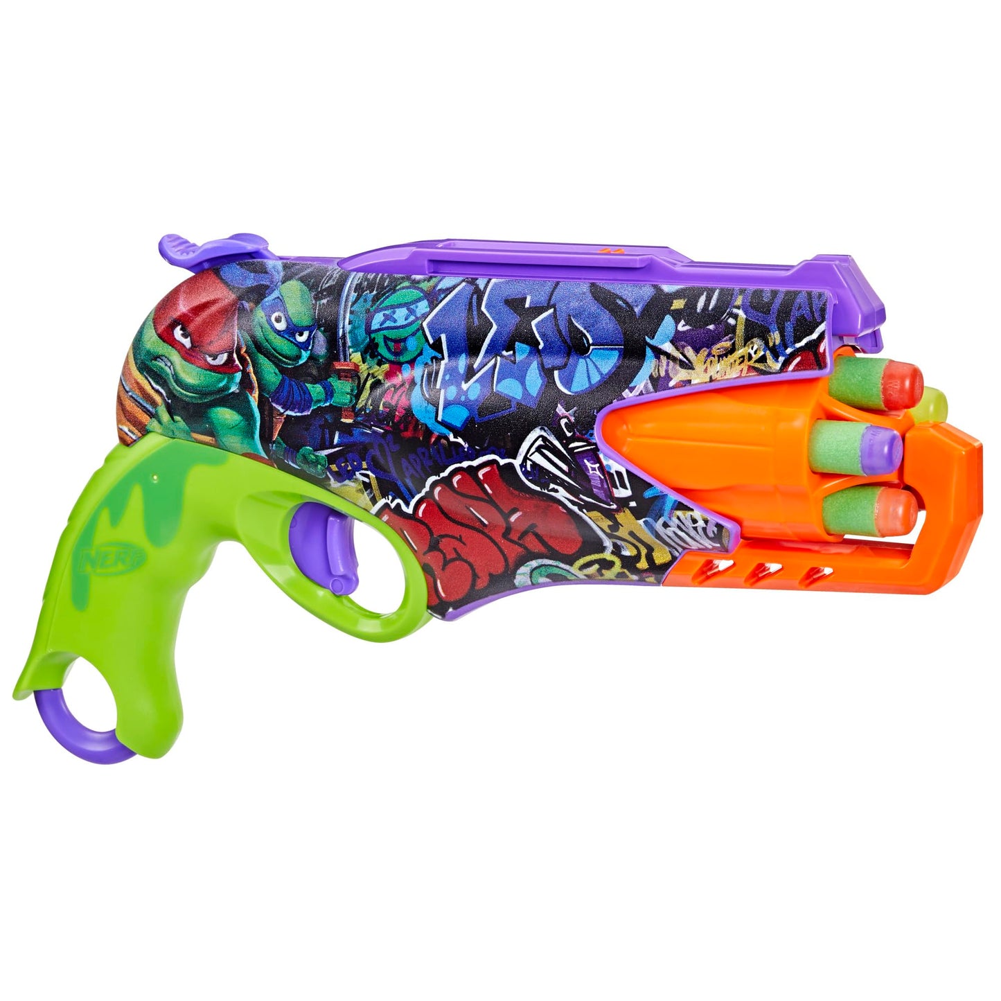 Nerf Teenage Mutant Ninja Turtles Blaster with 5-Dart Barrel – 10 Elite Darts, Ages 8+