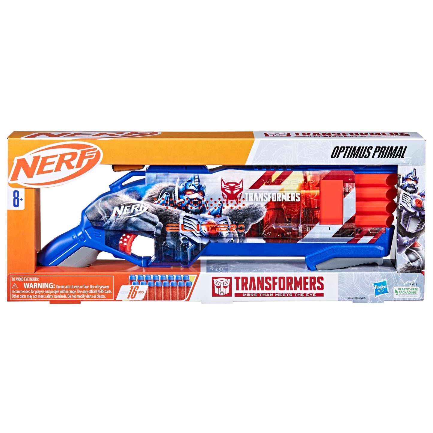 NERF Transformers Optimus Primal Dart Blaster – 16 Darts, Pump Action