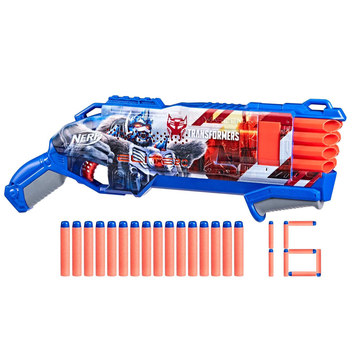 NERF Transformers Optimus Primal Dart Blaster – 16 Darts, Pump Action