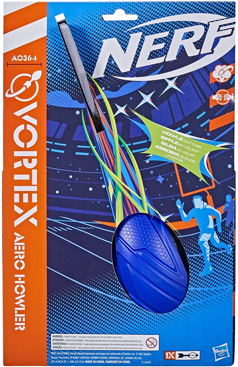 Nerf Vortex Aero Howler Toy – Long-Range Throw & Whistle for Outdoor Fun