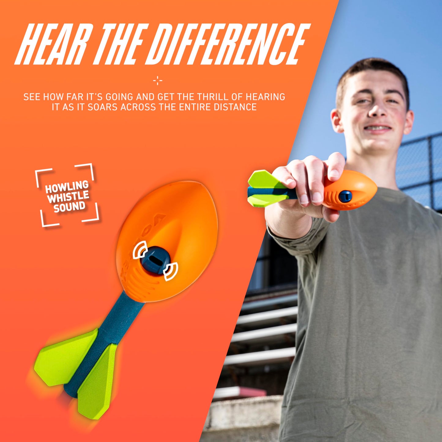 NERF Vortex Mini Aero Howler Foam Football – Long-Distance Soft Foam Ball for Kids
