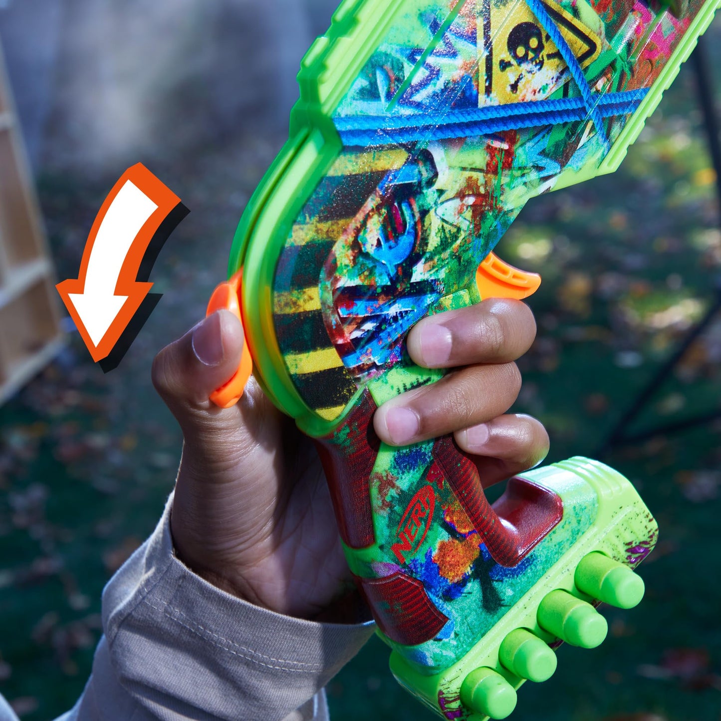 NERF Zombie Driller Dart Blaster – 5-Dart Cylinder, Removable Scope, Includes 16 Nerf Elite Darts (Ages 8+)