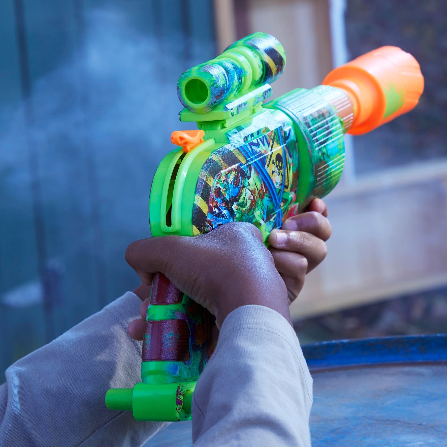 NERF Zombie Driller Dart Blaster – 5-Dart Cylinder, Removable Scope, Includes 16 Nerf Elite Darts (Ages 8+)