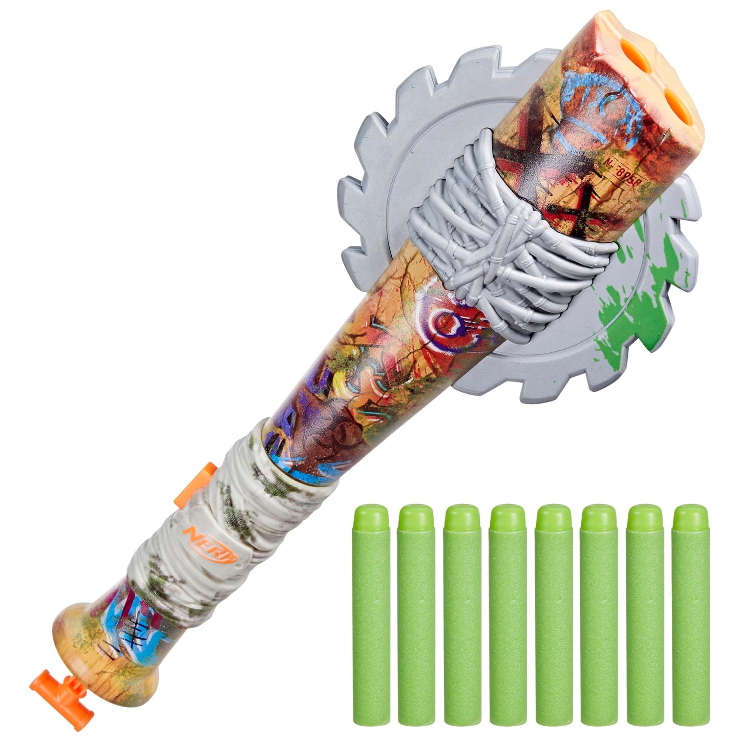 Nerf Zombie Strikeout Dart Blaster – 8 Darts, Foam Blade, Pull-Back Priming