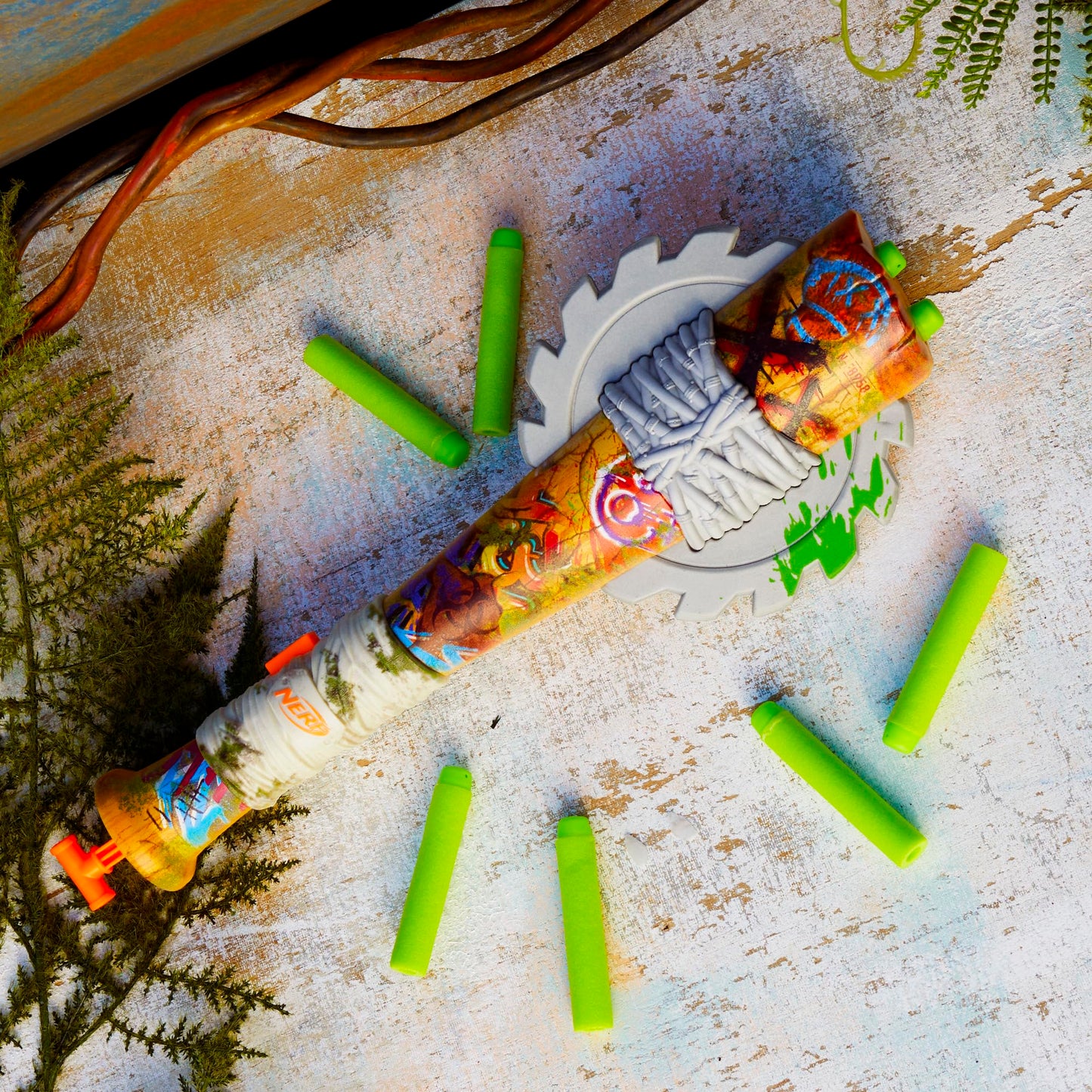Nerf Zombie Strikeout Dart Blaster – 8 Darts, Foam Blade, Pull-Back Priming