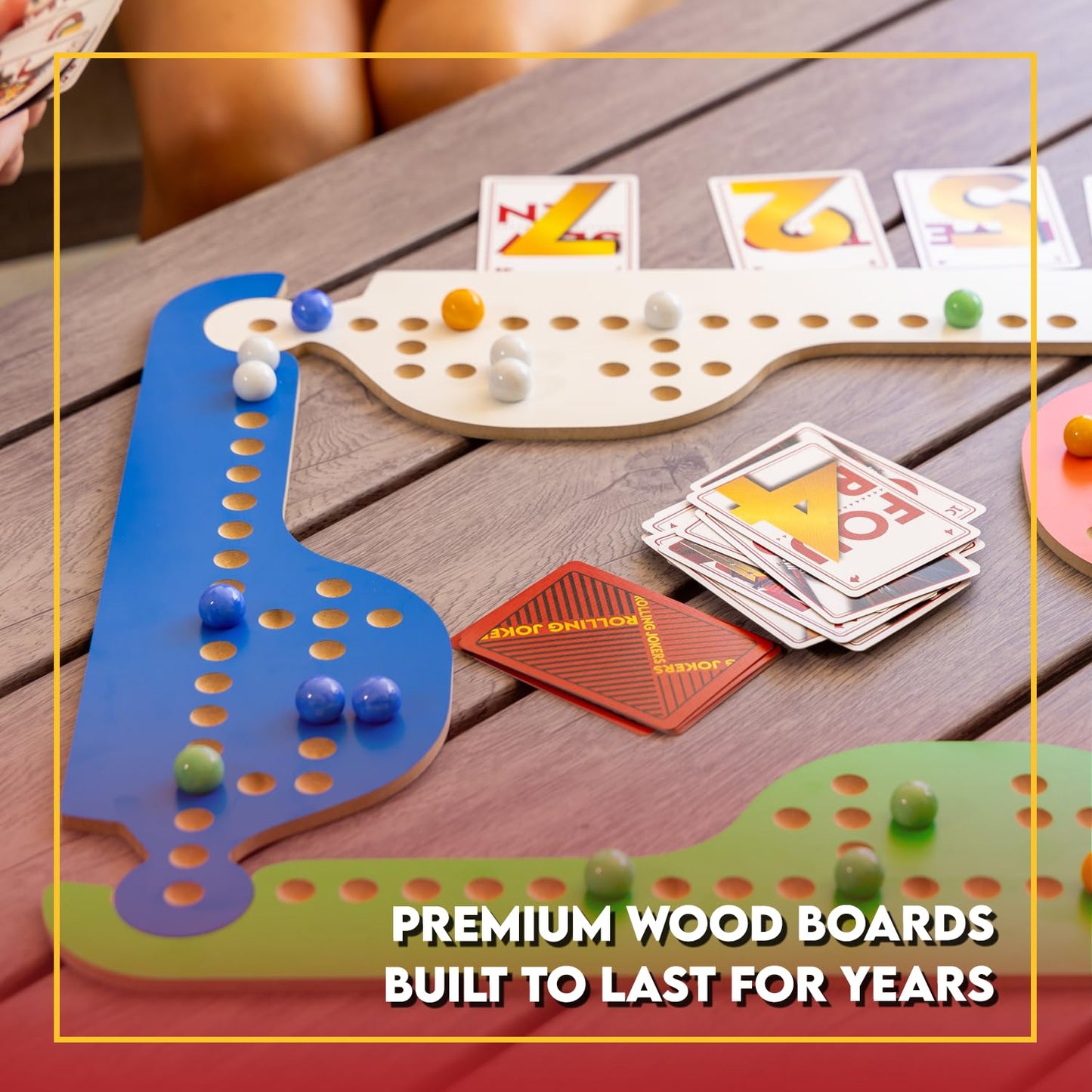 Nerkin Games Rolling Jokers – Premium Wooden Jokers & Marbles Game for Family Fun | Ages 8+